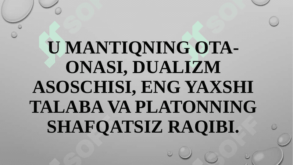 Aristotel, Forobiy va Kant ontologiyasida kategoriyalar tasnifi 6