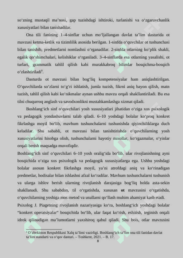 kurs ishisi Boshlang‘ich sinflarda ot mavzusi o‘rgatish metodikasi (2) 8