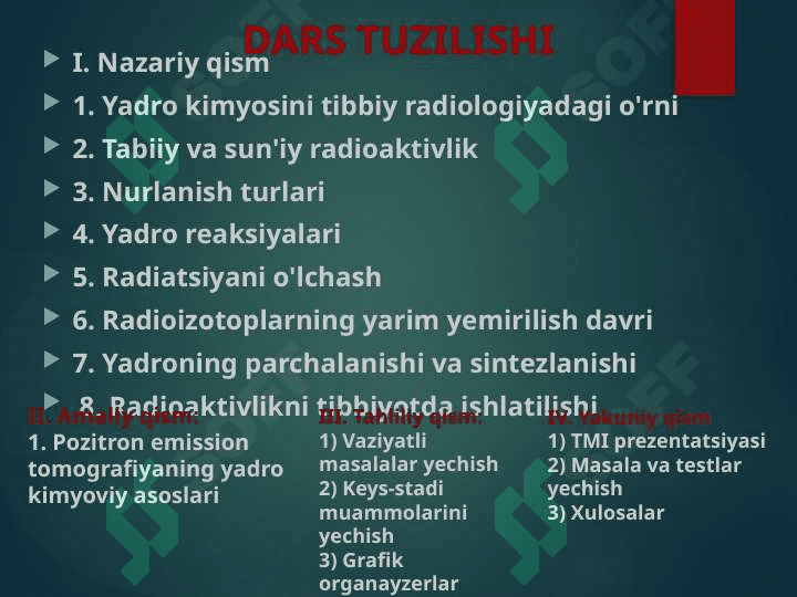 Yadro kimyosi. 3