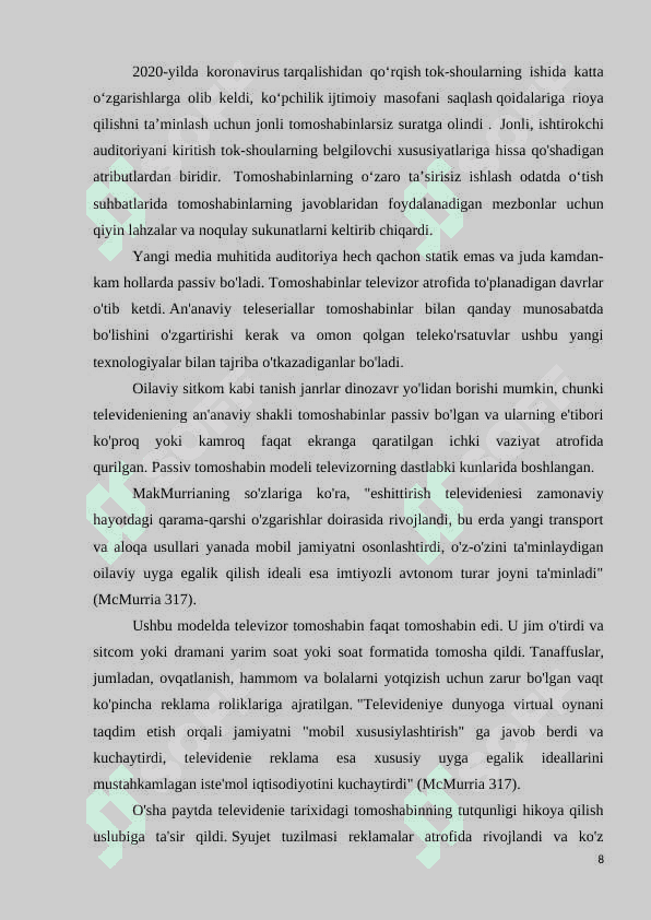 TOK SHOU KORSATUVLARINING DOLZARBLIGI 8