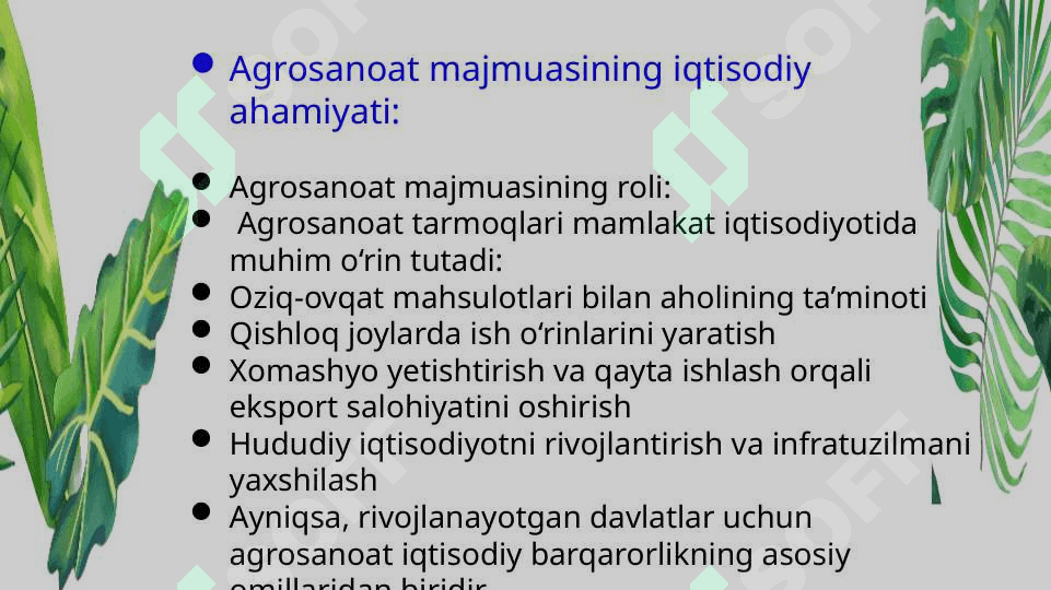 Agrosanoat tarmoqlarining joylashish xususiyatlari 4