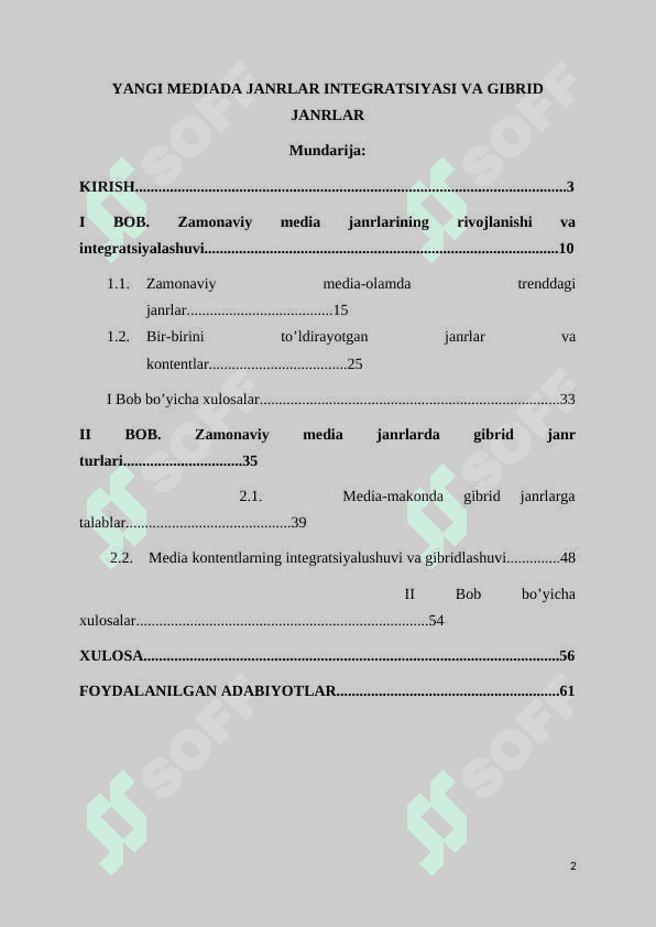 YANGI MEDIADA JANRLAR INTEGRATSIYASI VA GIBRID JANRLAR 2