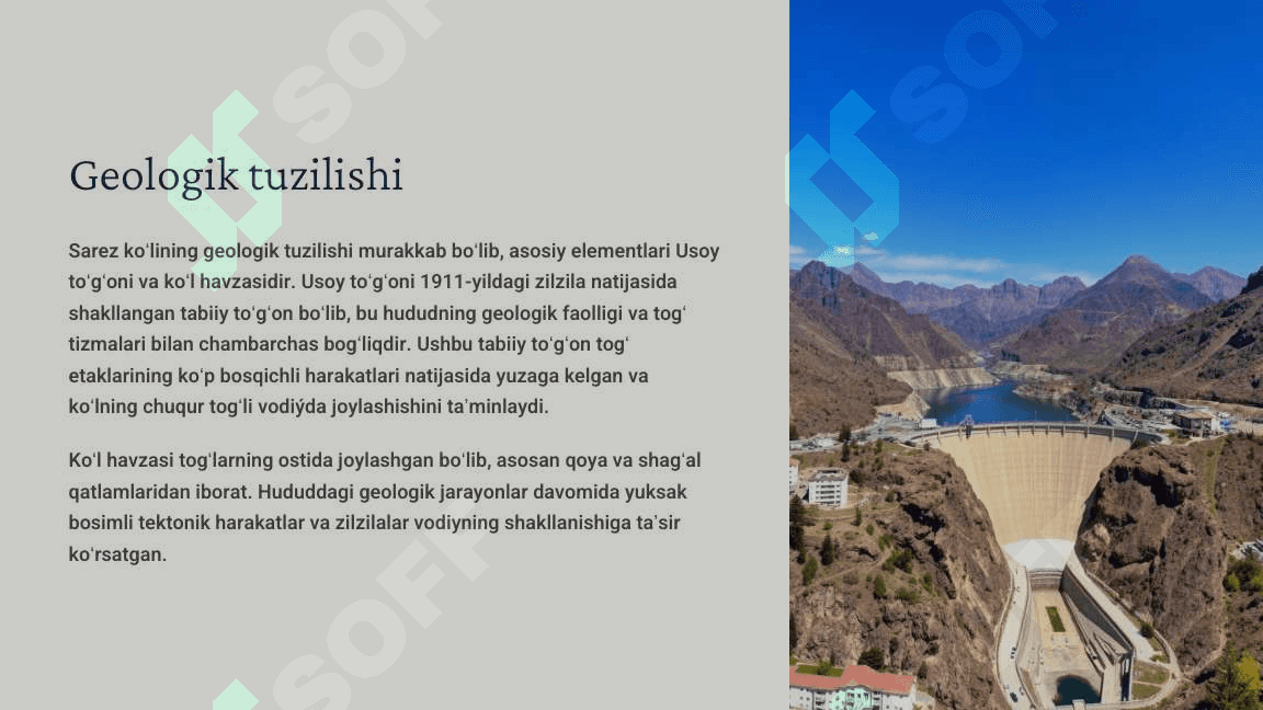Sarez koli Tabiiy geografik tavsif 6