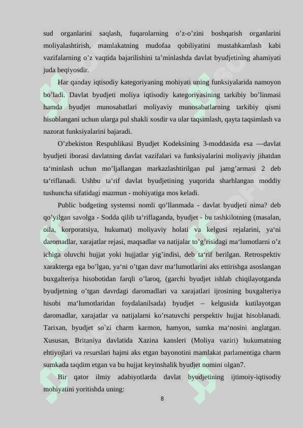 DAVLAT BYUDJETINING OMILLARI VA ULARNI SAMARADORLIGINI OSHIRISH YOʻLLARI 8