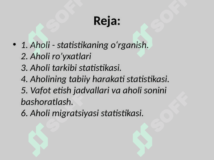 Aholini statistik o`rganishning ahamiyati 2
