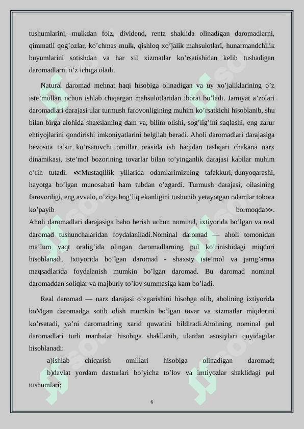 Daromadlarning taqsimlanishi va Lorents egri chizigʻi 6