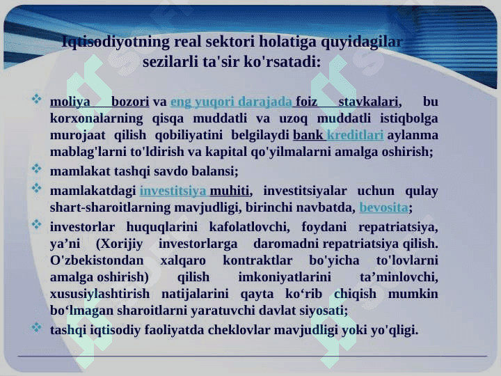 Dinamik makroiqtisodiy tahlilda real sektor 5