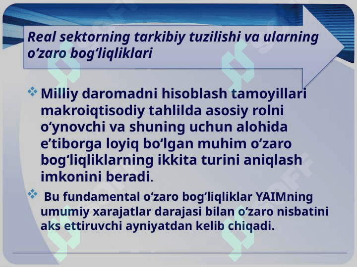 Dinamik makroiqtisodiy tahlilda real sektor 7