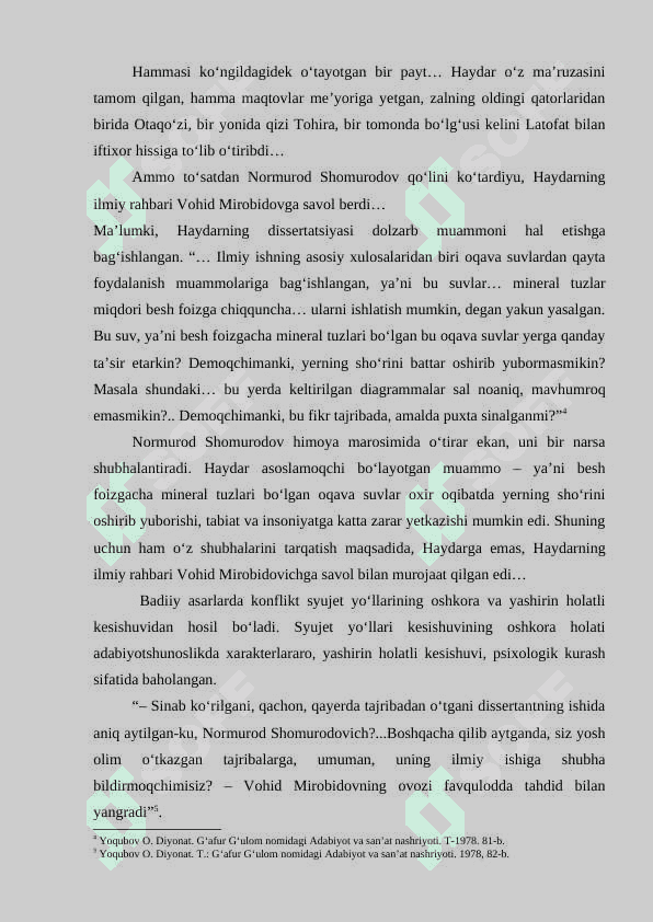 DIYONAT” ROMANIDA ZAMON VA QAHRAMON RUHIYATI TASVIRI 8