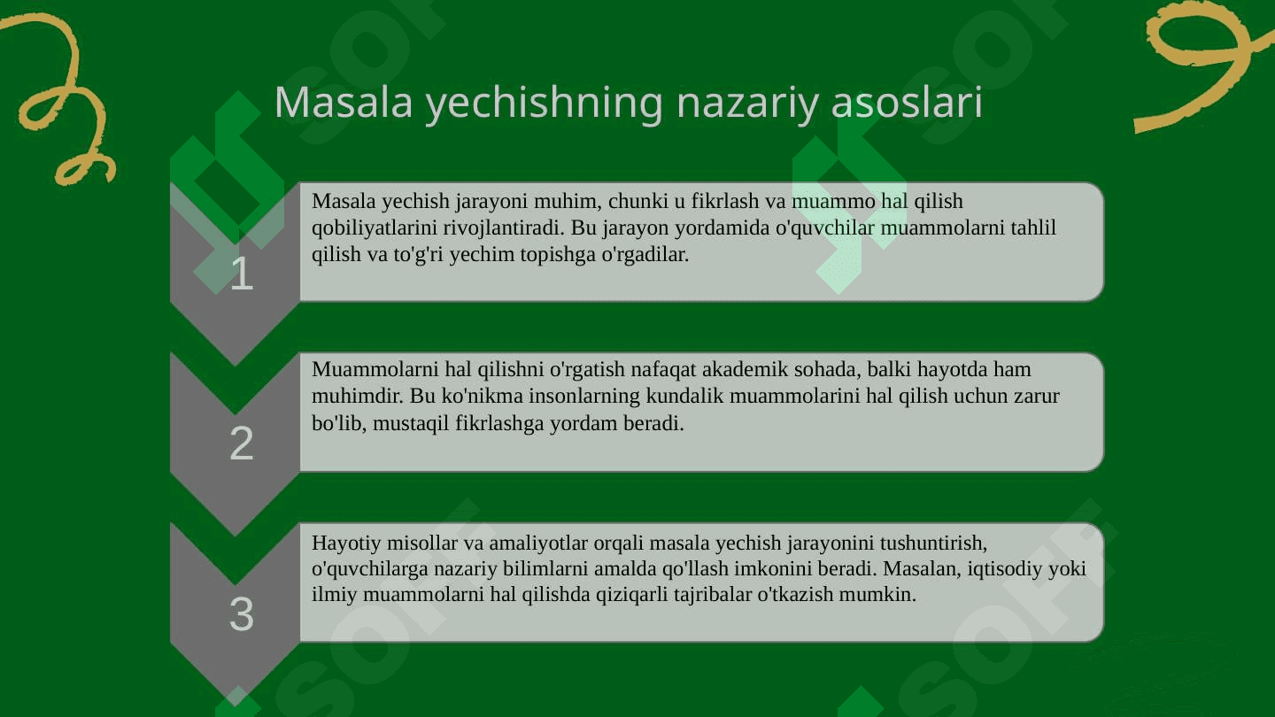 Masala yechishga oʻrgatish bosqichlari va uning mantiqiy asosi 3