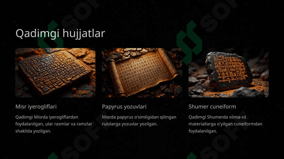 Hujjatlarning paydo bo'lishi va tarixi 3