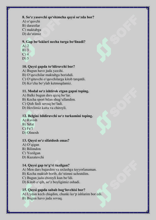 6-sinf ona tili va adabiyot fanidan 1-chorak variantli test savollari 2
