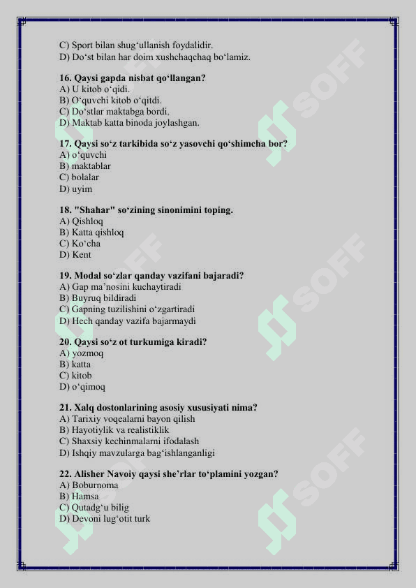 5-sinf ona tili va adabiyot fanidan 2-chorak uchun test savollari 3