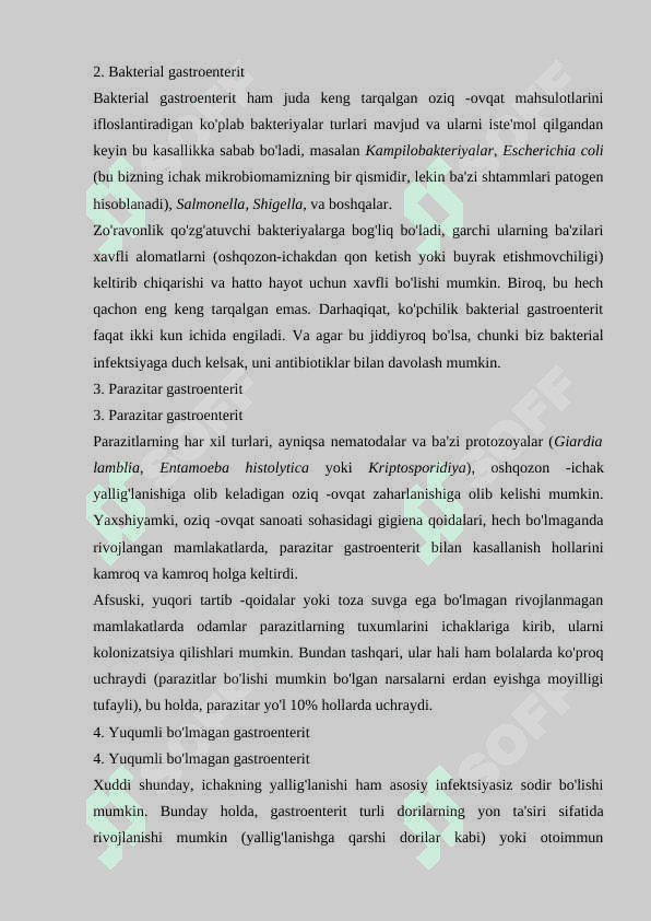 Odamlarda gastroenteritlarni qo'zg'atuvchi viruslar 3