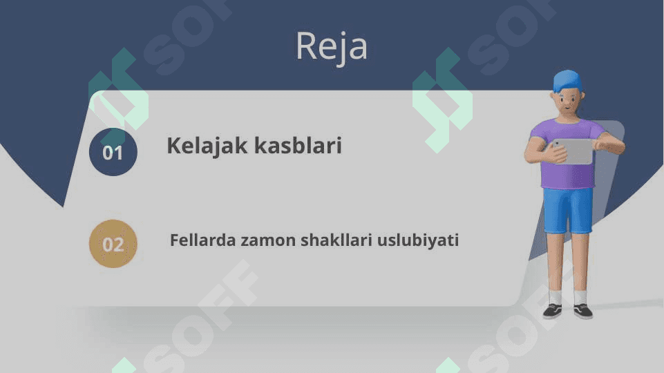 Kelajak kasblari. Fellarda zamon shakllari uslubiyati. 2