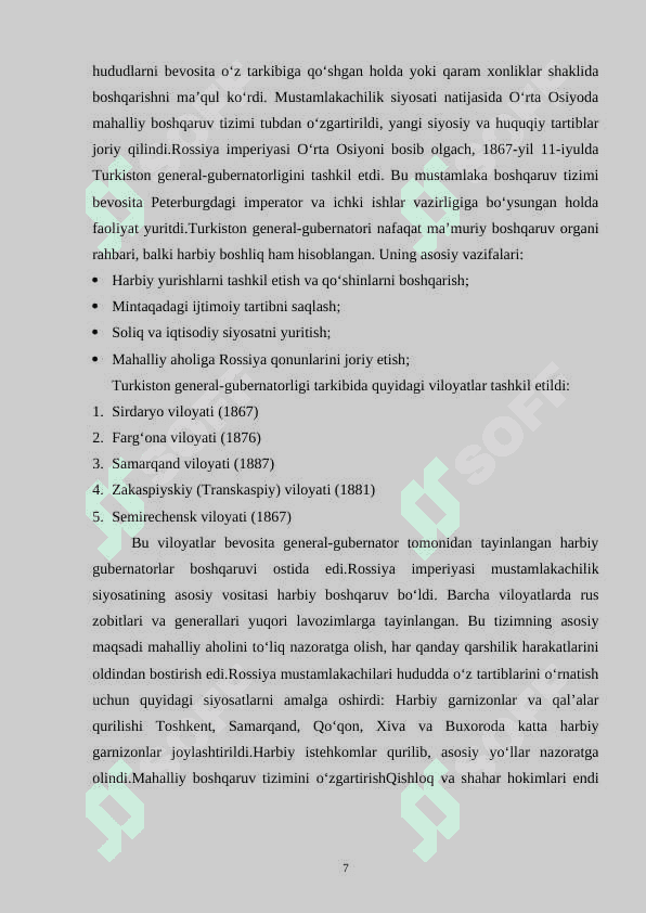 Chor Rossiyasi mustamlakachiligi davri tarixi tarixshunosligi 7