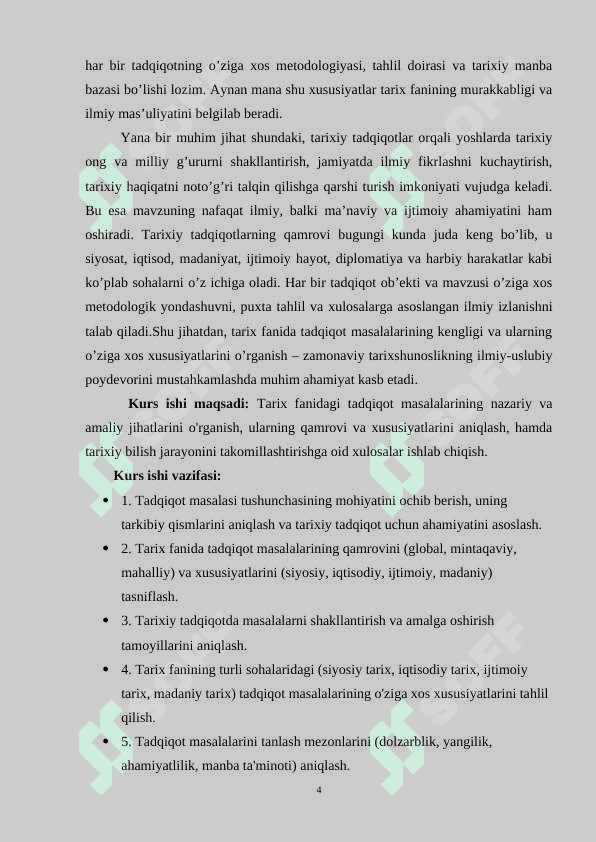 Tadqiqot masalalarining qamrovi va xususiyatlari 4
