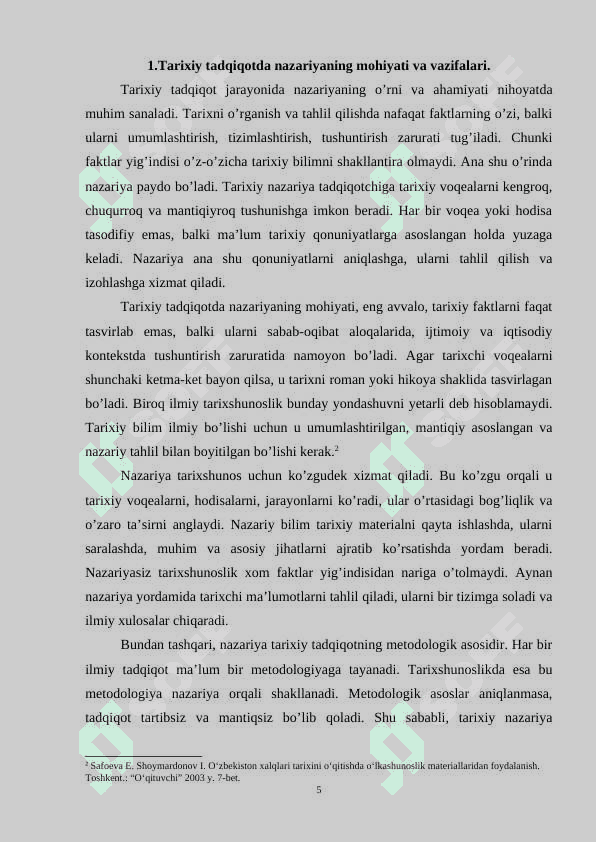 TARIXNI TADQIQ QILISHDA NAZARIYANING O’RNI 5