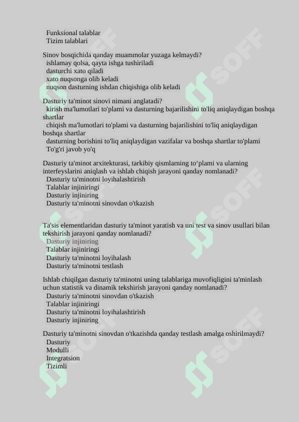 Dasturiy ta'minot injiniringi 6