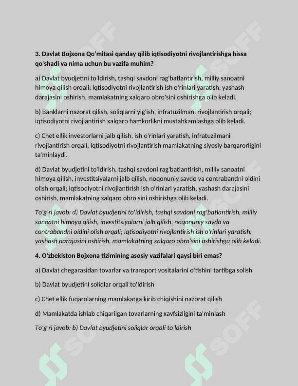 O'zbekiston Davlat Bojxona Qo'mitasi faoliyati 2