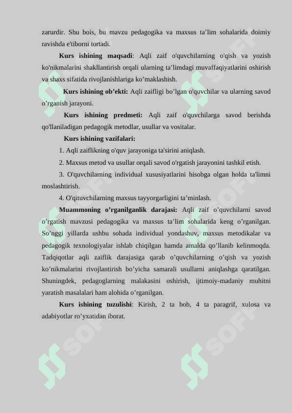 Aqli Zaif O’quvchilarni Savod O’rgatish 4