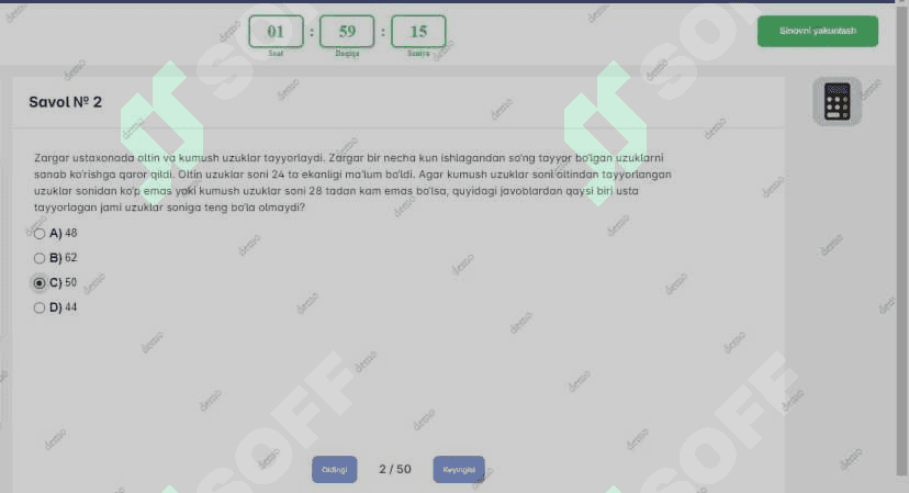 Attestatsiya  Informatika 2024-yil kuzgi demo testlar 2