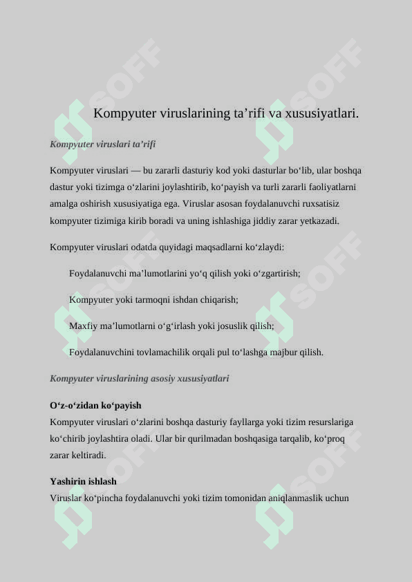 Kompyuter viruslari va virusdan himoyalanish usullari 5