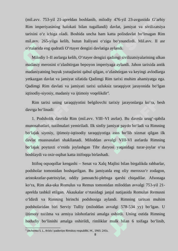 Rim imperiyasining G’arbiy va Sharqiy imperiyalarga bo’lishi, uning sabablari.docx 8