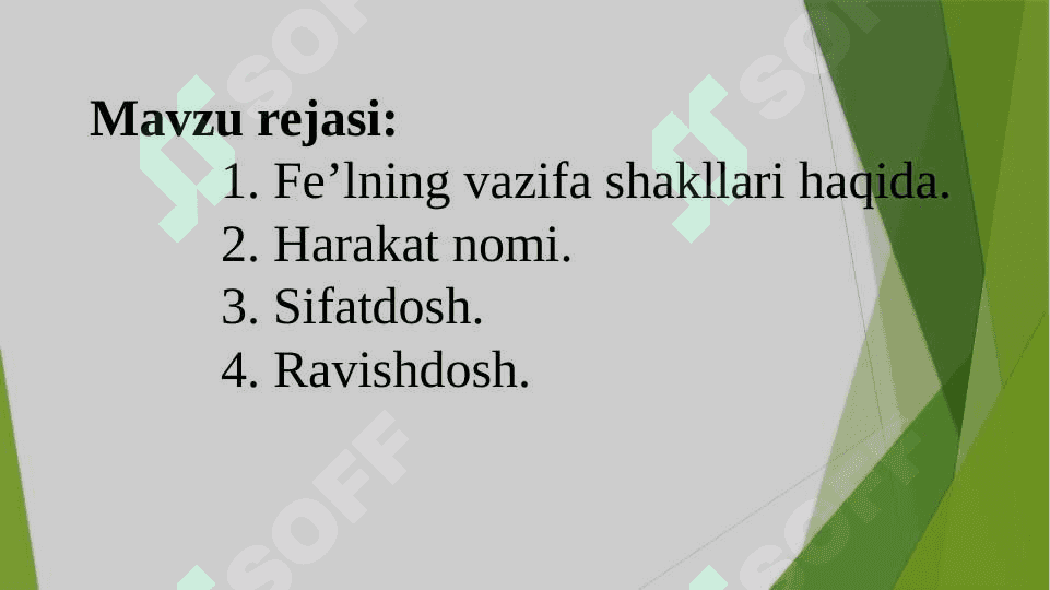 Fe’lning vazifadosh shakllari 2
