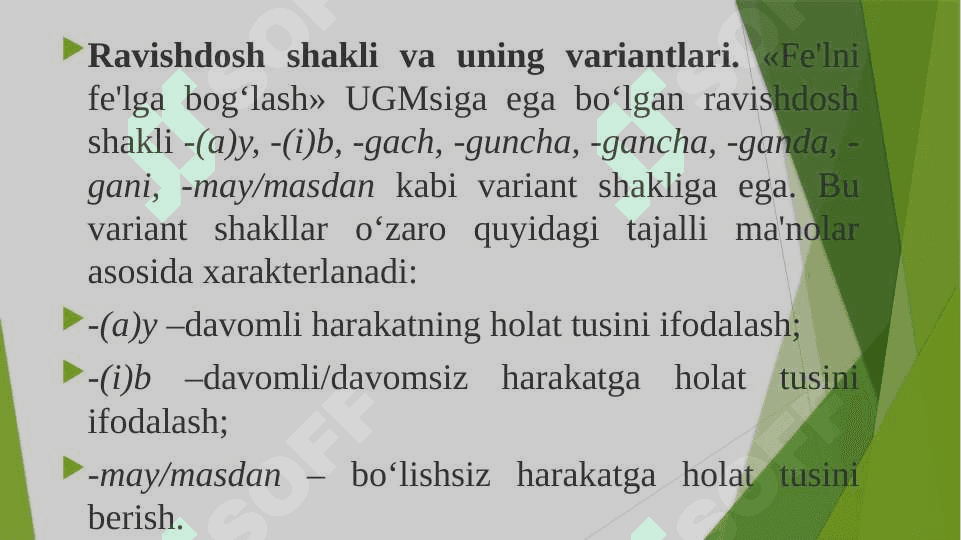 Fe’lning vazifadosh shakllari 5