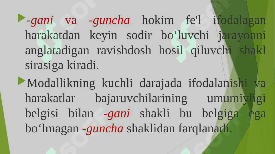 Fe’lning vazifadosh shakllari 8