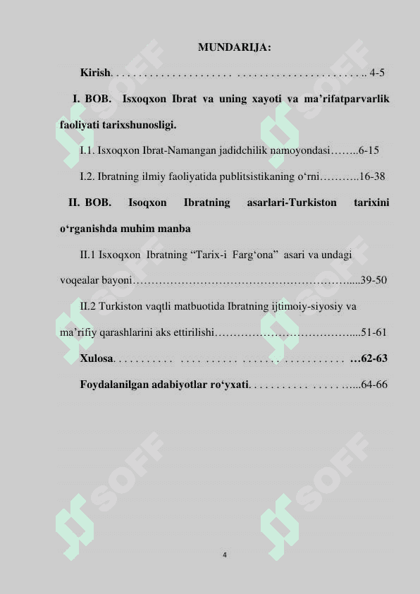 "Isxoqxon Ibrat hayoti va faoliyati tarixshunosligi" bitiruv ishi 2