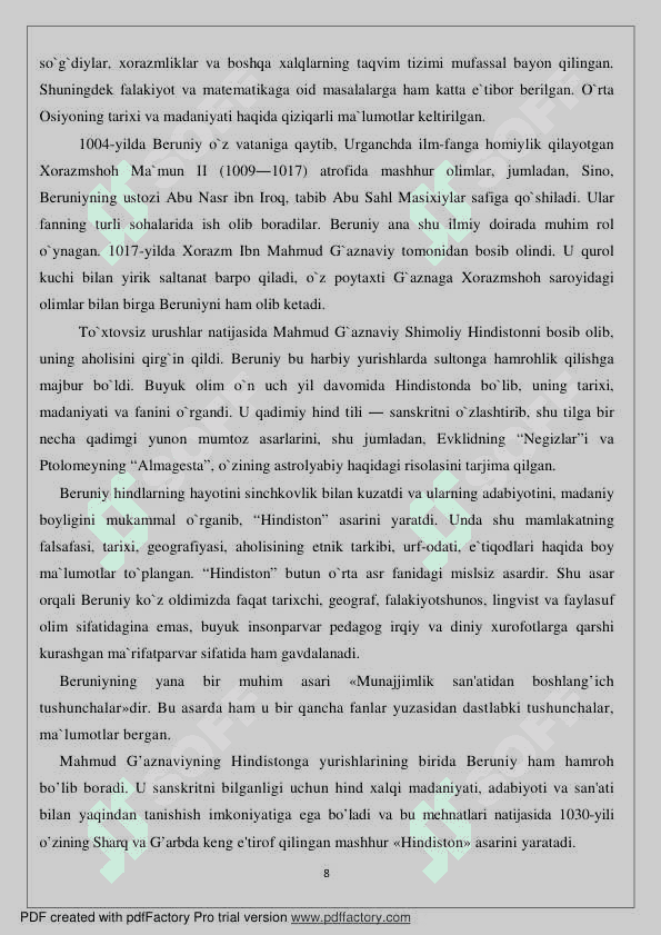 Abu Rayhon Beruniyning Ilmiy-Ma'rifiy Qarashlari 8