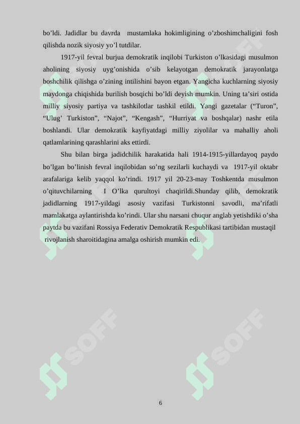 Turkiston Muxtoriyati milliy demokratik davlatchilikning dastlabki tajribasi 6