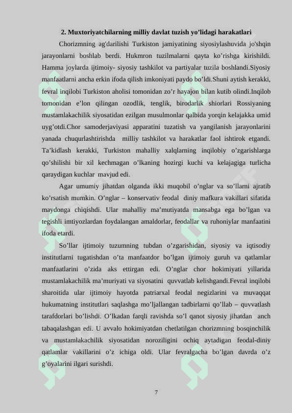 Turkiston Muxtoriyati milliy demokratik davlatchilikning dastlabki tajribasi 7