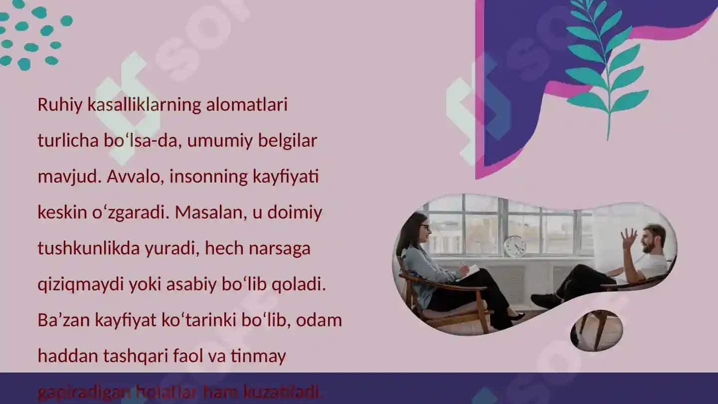 Ruhiy kasalliklar va ular bilan muloqot qilish 7