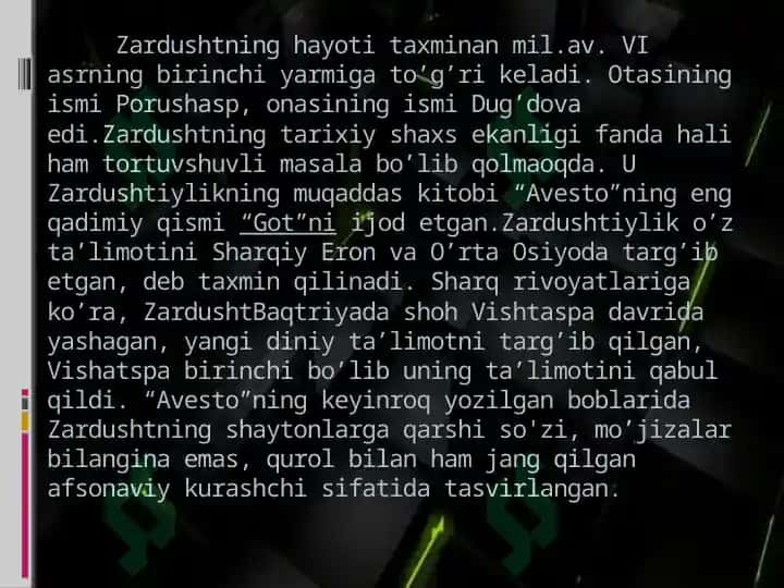 AVESTO – Zardushtiylikning muqaddas kitobi 5