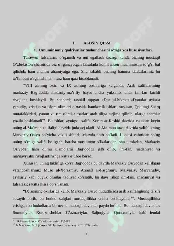 UMUMINSONIY QADRIYATLAR. 4