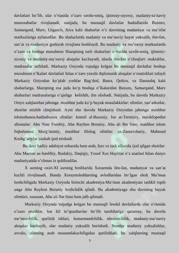 UMUMINSONIY QADRIYATLAR. 5