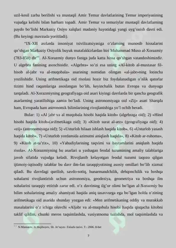 UMUMINSONIY QADRIYATLAR. 7