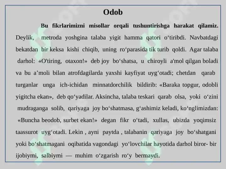 Etika fanining predmeti va jamiyat hayotidagi ahamiyati 5