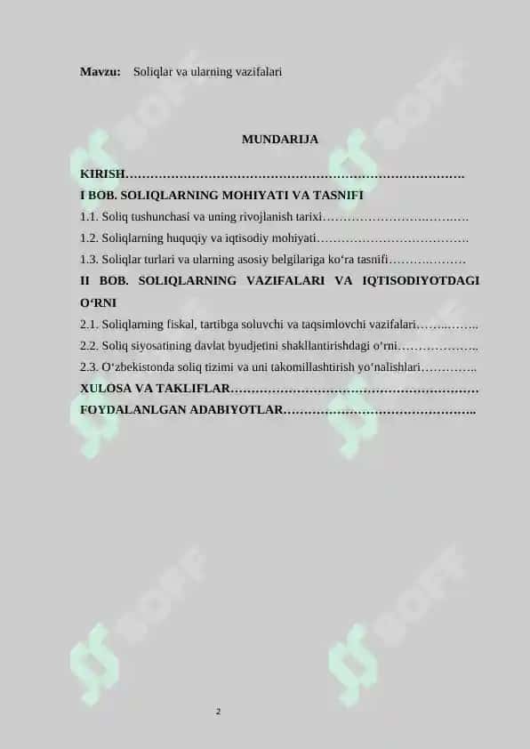 Soliqlar va ularning vazifalari 2
