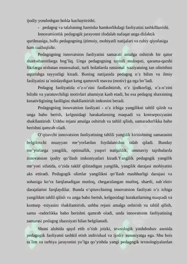 Akademik litseylar informatika o‘qituvchisining innovatsion pedagogik faoliyati va qobiliyati 8