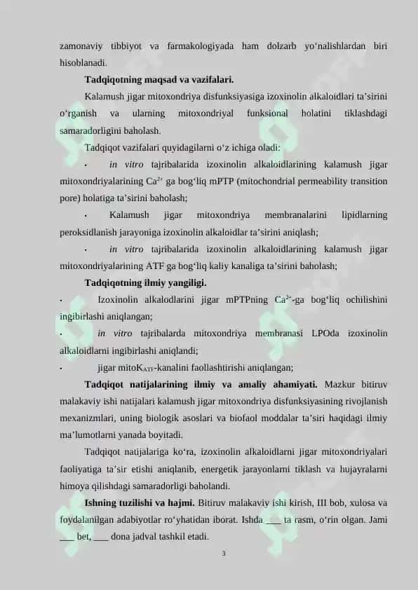 Kalamush jigar mitoxondriya disfunksiyasiga ayrim biofaol moddalar ta’siri 3