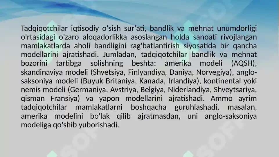 Xorijiy mamlakatlarda aholini ijtimoiy qo'llab-quvvatlash modellari 5