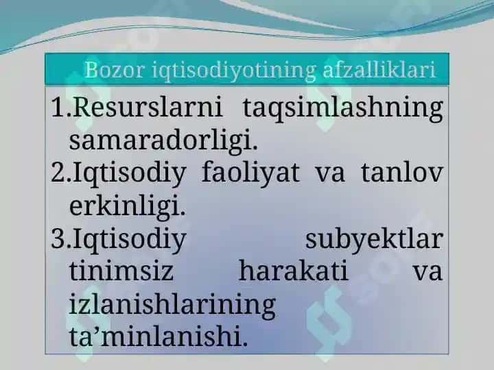 Bozor iqtisodiyoti modellari 8