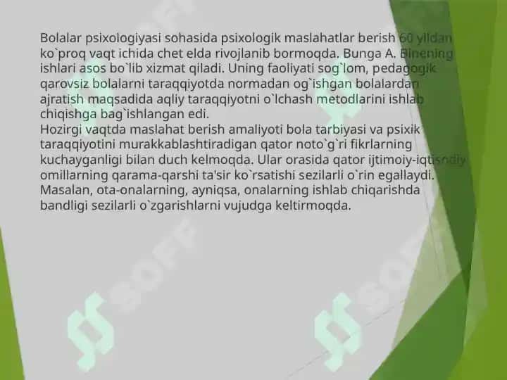 Amaliyotchi psixologning faoliyat soxalari 4