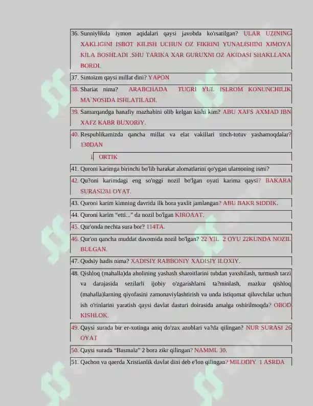 Dinshunoslik test 3