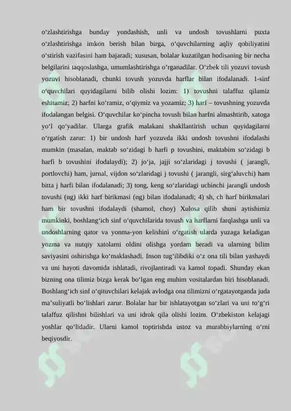 UNLI VA UNDOSH TOVUSHLARNI O’RGANISHDA LEKSIK MASHQLARNI TASHKIL ETISH.doc 4