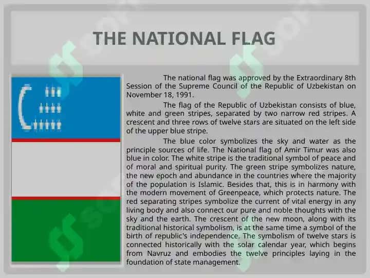 NATIONAL SYMBOLS OF THE REPUBLIC OF UZBEKISTAN 2